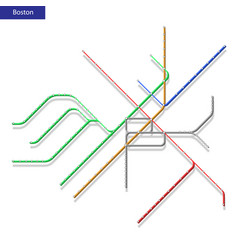 Map Of The Boston Metro Subway Template Of City