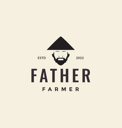 Old Man Bearded Farmer Hipster Logo Design