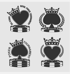 Poker Tournament Emblem Isolated Monochrome Logo