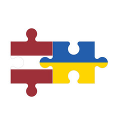 Puzzle Of Flags Of Latvia And Ukraine