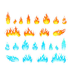 Set Of Pixel Art Fire