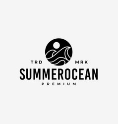 Summer Ocean Wave Retro Hipster Vintage Logo