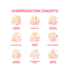 Gradient Icons For Overproduction Concepts