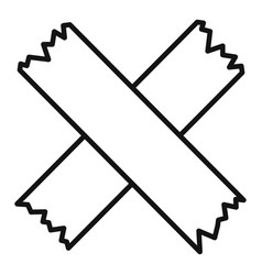 Cross Scotch Tape Icon Outline Style