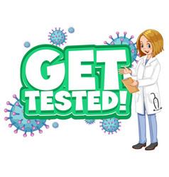 Get Tested Font In Cartoon Style With A Female