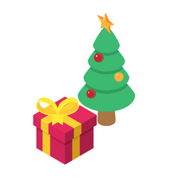 Holiday Present Icon Isometric Box With