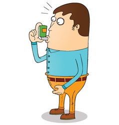 Man Using Inhaler