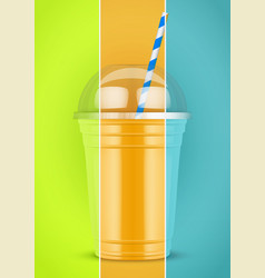 Plastic Cup With Smoothie And Tube