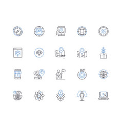 Cartographer Line Icons Collection Atlas