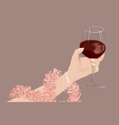 Pink Party Background Woman Raising Wine Glass