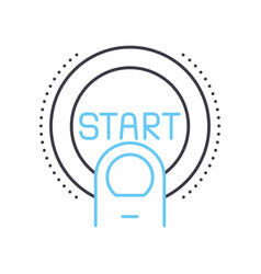 Push Start Line Icon Outline Symbol