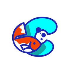 Alphabet C Fish Logo