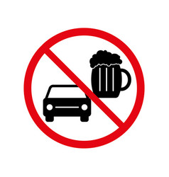 Drunk Driving Sign On White Background