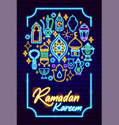 Holiday Ramadan Kareem Neon Poster