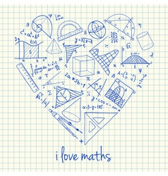 I Love Math Doodles In Heart