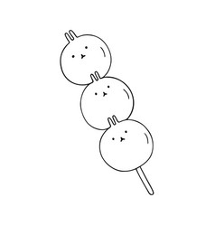 Japanese Dessert Bunny Dango Hand Drawn