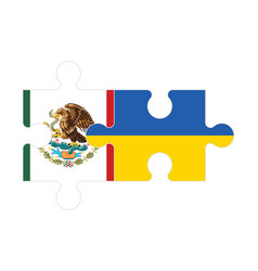 Puzzle Of Flags Of Mexico And Ukraine