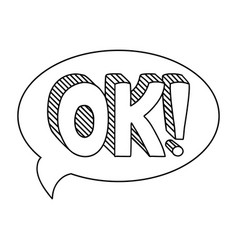 Hand Drawn Speech Bubble Element With Ok Text