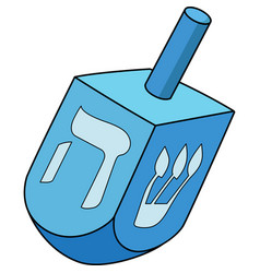 Hanukkah Dreidel Cartoon Colored Clipart