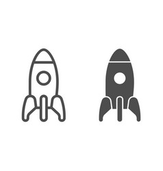 Rocket Line And Solid Icon Kid Toys Concept