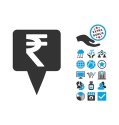 Rupee Map Pointer Flat Icon With Bonus