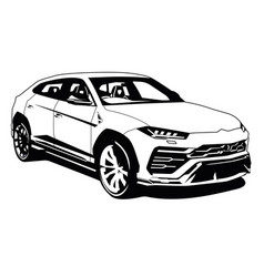 Luxury Lamborghini Urus Suv Car Black And White