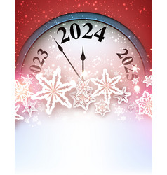 New Year 2024 Countdown Clock On Beautiful Red