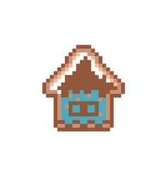 Pixel Art Gingerbread Cookie House Design