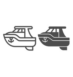 Boat Toy Line And Solid Icon Kid Toys Concept