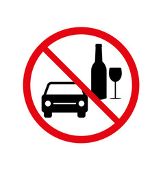 Drunk Driving Sign On White Background