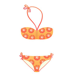 Orange Bikini With Ethnic Patterns Summer