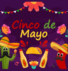 Flat Cinco De Mayo Holiday Celebration Background