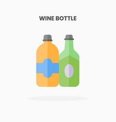 Wine Bottle Icon Flat