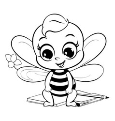 Cute Little Bee Cartoon Mascot Character