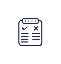 Pros And Cons Line Icon With A Clipboard