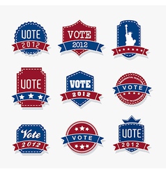 United States Election Vote Tags Over Gray