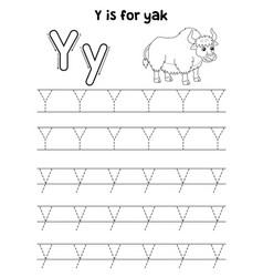 Yak Animal Tracing Letter Abc Coloring Page Y