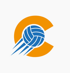 Initial Letter C Volleyball Logo Concept