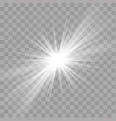 Light rays flash sun star shine radiance effect Vector Image