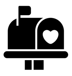 Love Mailbox Postbox Black Icon