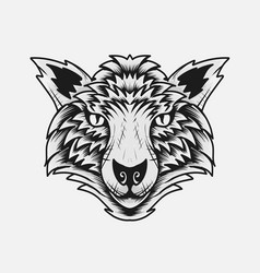 Monochrome Wolf Head