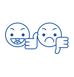 Thumbs Up Down Emoji Line Icon Concept Up