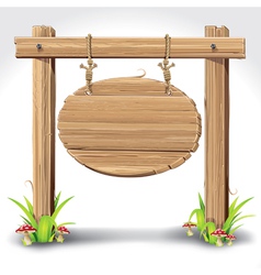 Wooden sign boarder hanging with rope Royalty Free Vector