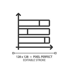 Horizontal Stacked Column Chart Linear Icon