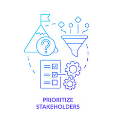 Prioritize Stakeholders Blue Gradient Concept Icon