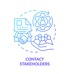 Contact Stakeholders Blue Gradient Concept Icon