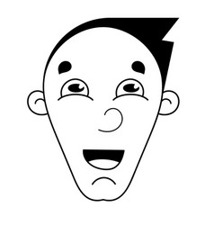 Male Happy Face In Cartoon Style