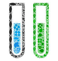 Test Tube Icon Botany Mosaic Of Floral Elements