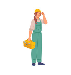 Woman With Tool Box Handywoman Or Builder