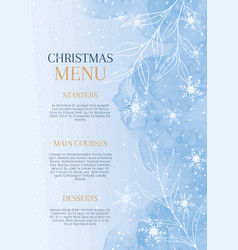 Christmas Menu With A Hand Painted Watercolour